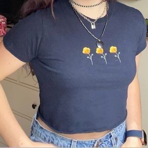 BRANDY MELVILLE x john galt navy poppy top! 🌼